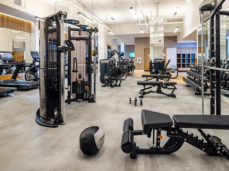 Fitness center with cardio and strength equipment