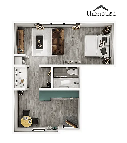 Floor plan 1BR/1BA - A2