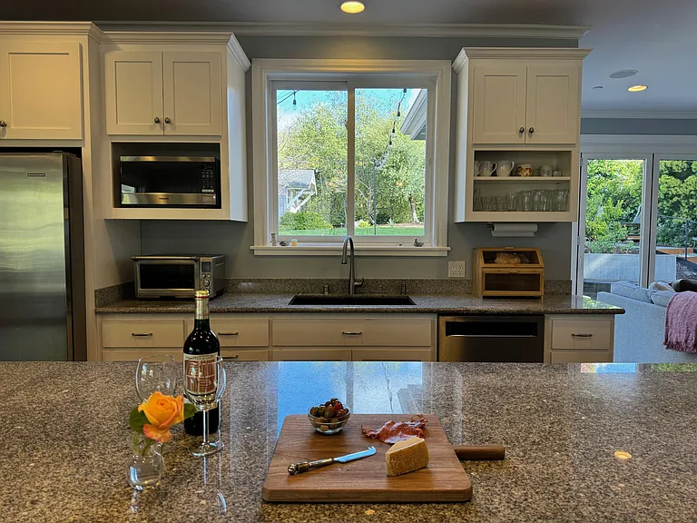 Kitchen view of back yard and horse hill