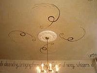 Hand-painted Detail on Dining room ceiling