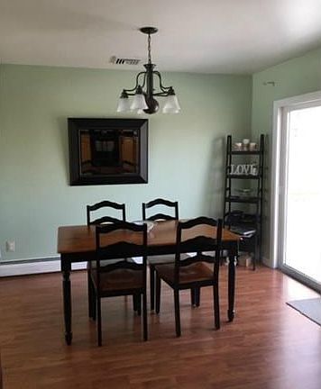 Dining room with new floor