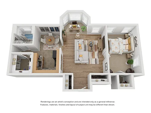 Floor plan 1 Bedroom/1 Bath