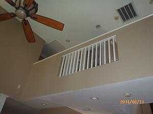 High ceilings and view to upstairs