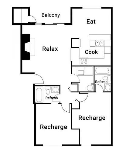 Floor plan 2X2 A