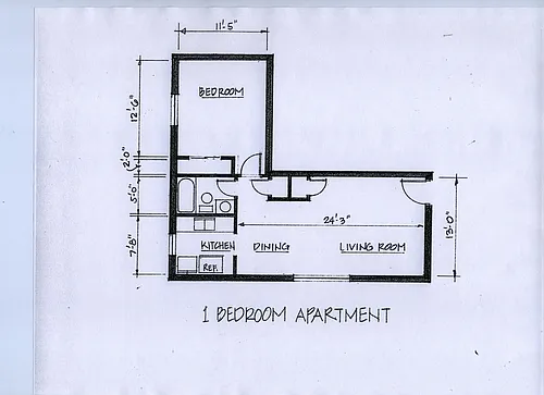 Floor plan ONE BEDROOM