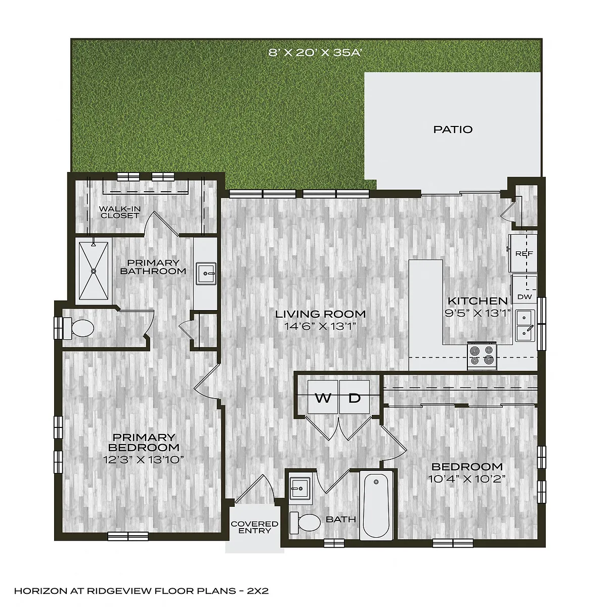 Floor plan 2 Bed 2 Bath