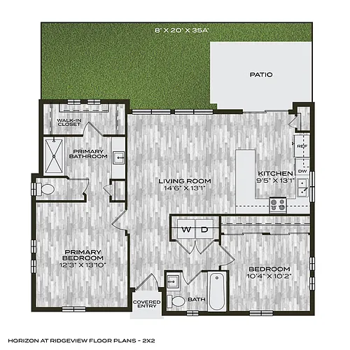 Floor plan 2 Bed 2 Bath