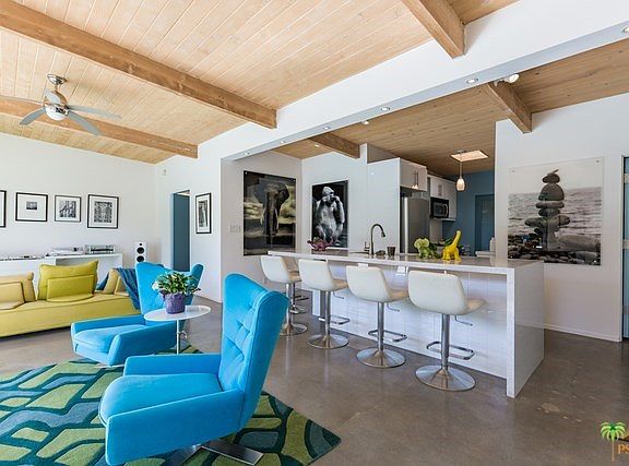 Polished concrete flooring throughout...