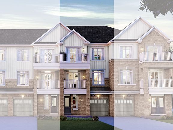 Exterior Irvine style B new home at Pinehurst in Paris, Ontario by Brookfield Residential.