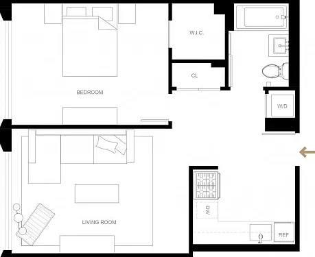 1 bed 1 bath A14-R 1 bed 1 bath A14-R