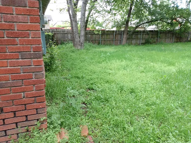 Back yard with Fence all Around