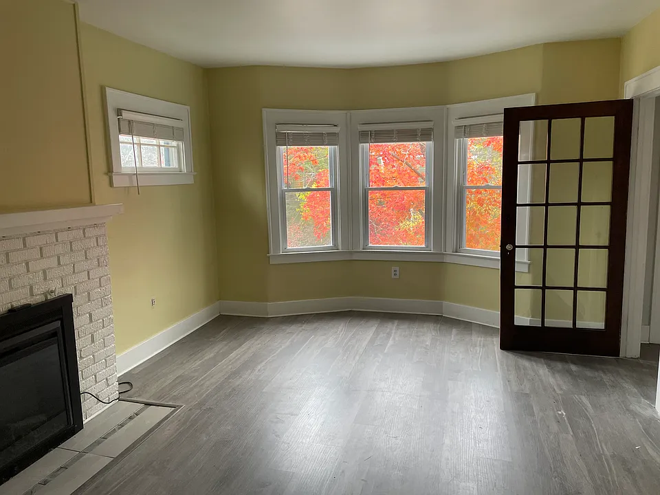 Living room with electric fireplace