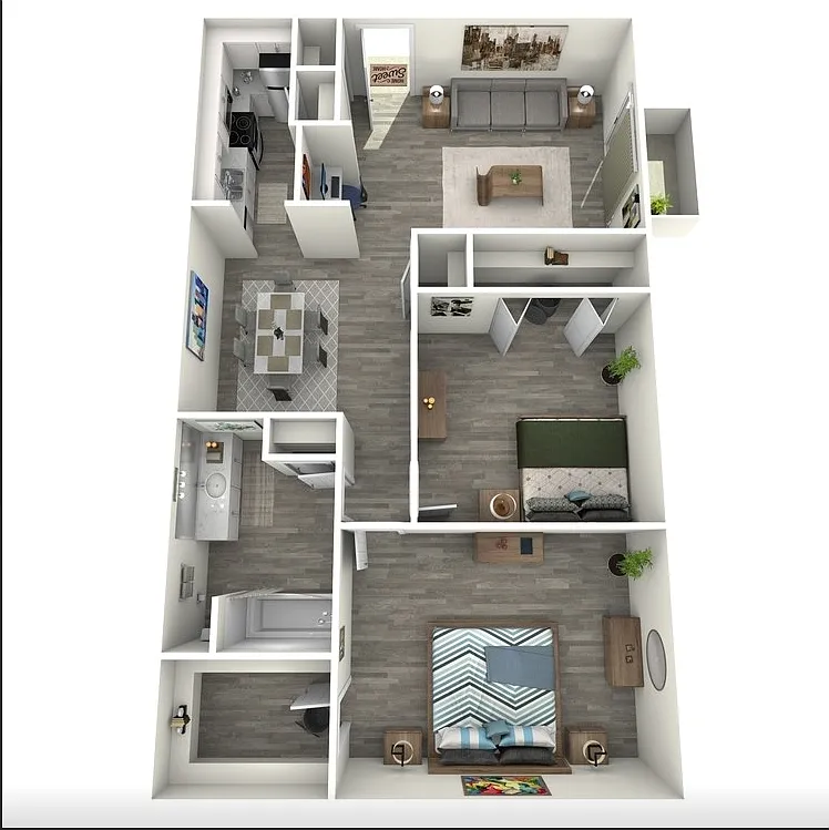 Floor plan 2 Bedroom 1 Bathroom