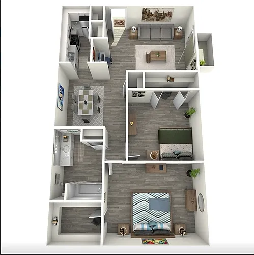Floor plan 2 Bedroom 1 Bathroom