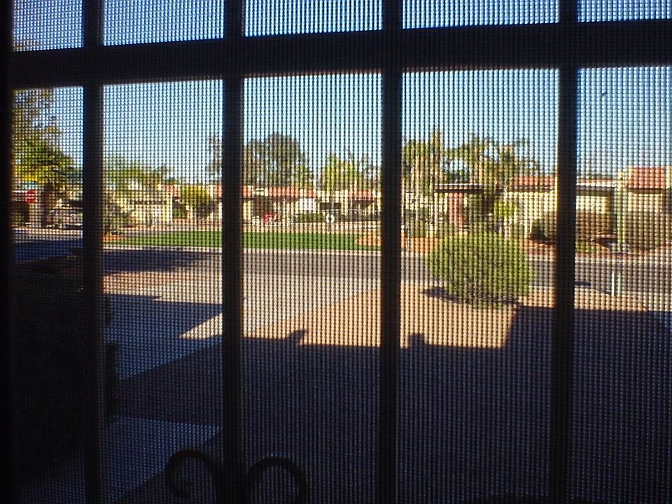 veiw of pool from bedroom