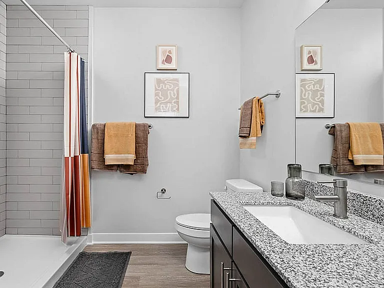 Elegant Bathroom with Granite Countertops