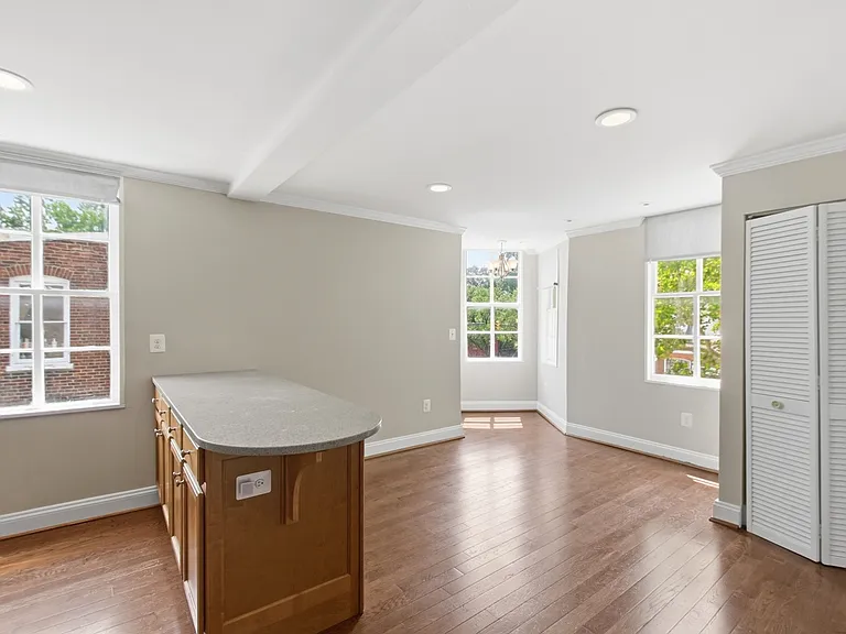 Kitchen open to dining and cute nook