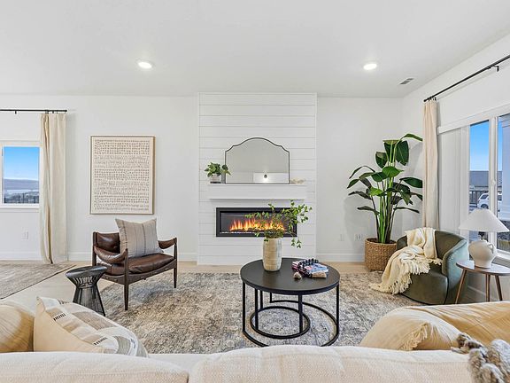 Thielsen Living Room Electric Fireplace with Shiplap Surround