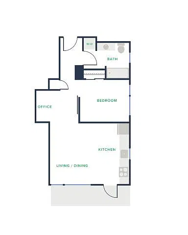Floor plan 1X1 - H