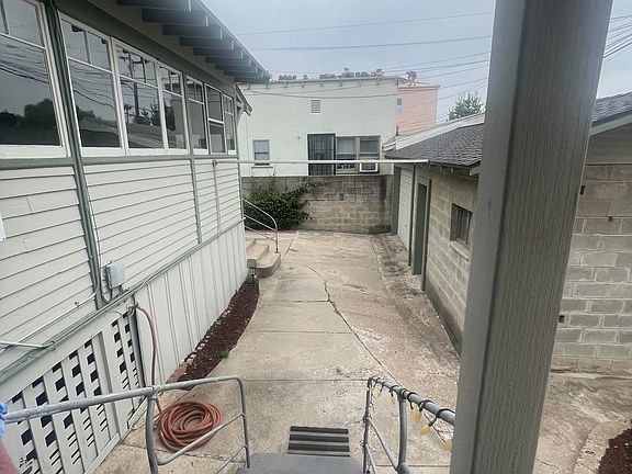 Looking down the back stairs.