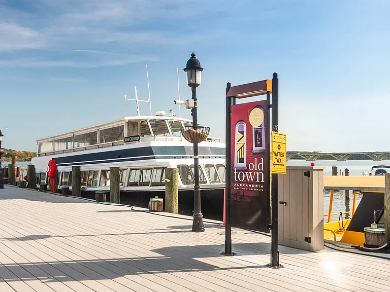 Hop onto the Old Town Alexandria water taxi.