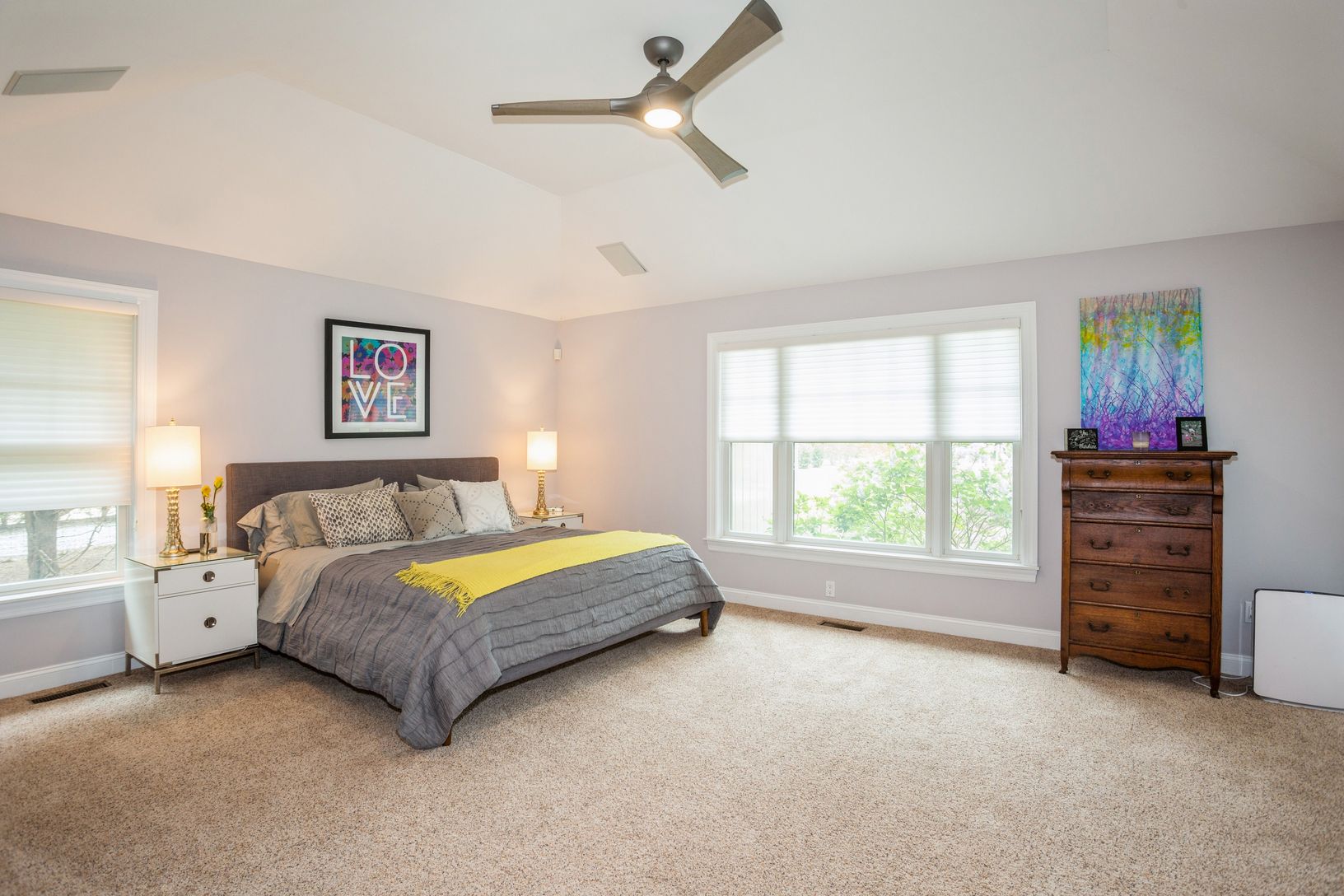  Primary with walk in closets and sliders to the deck