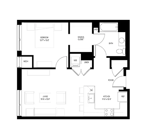 Floor plan 1 Bed I
