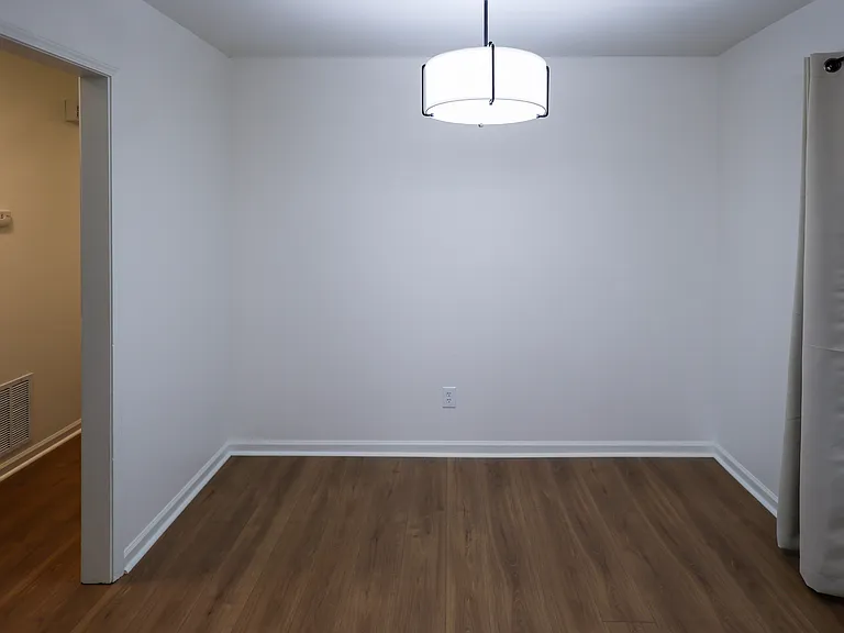 Eating area with entrance to Living Room
Modern Lighting!