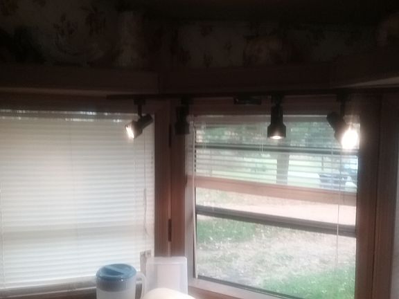 track lighting recently added to kitchen sink area