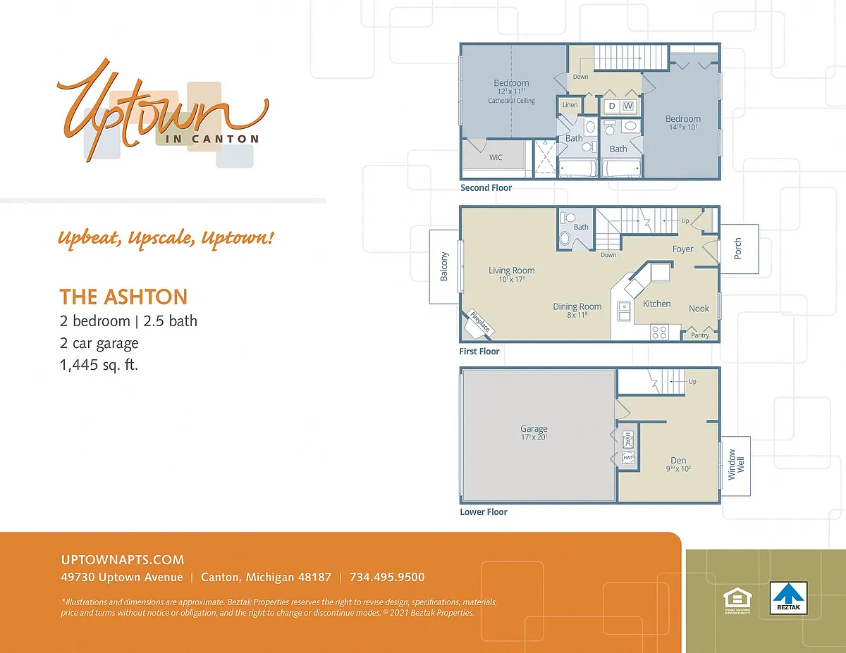 Floor plan The Ashton - includes a 2 car attached garage