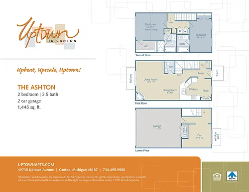 Floor plan The Ashton - includes a 2 car attached garage