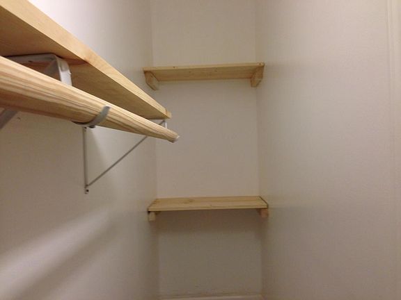 Walk-in closet looking west