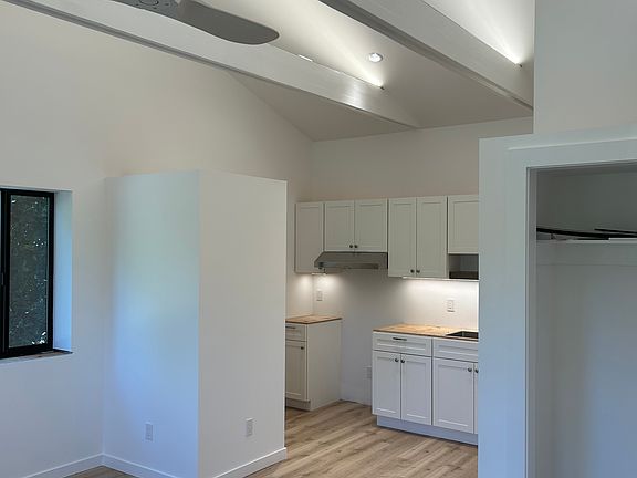 Closet (doors coming) + kitchen + main room