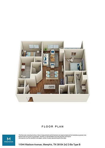 Floor plan 2x2 Stackable Washer/Dryer