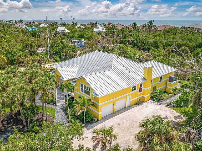 Aerial view looking toward the beach