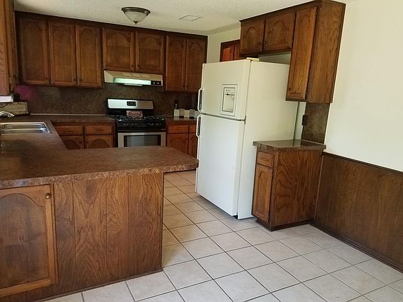 View of kitchen from dining room.
