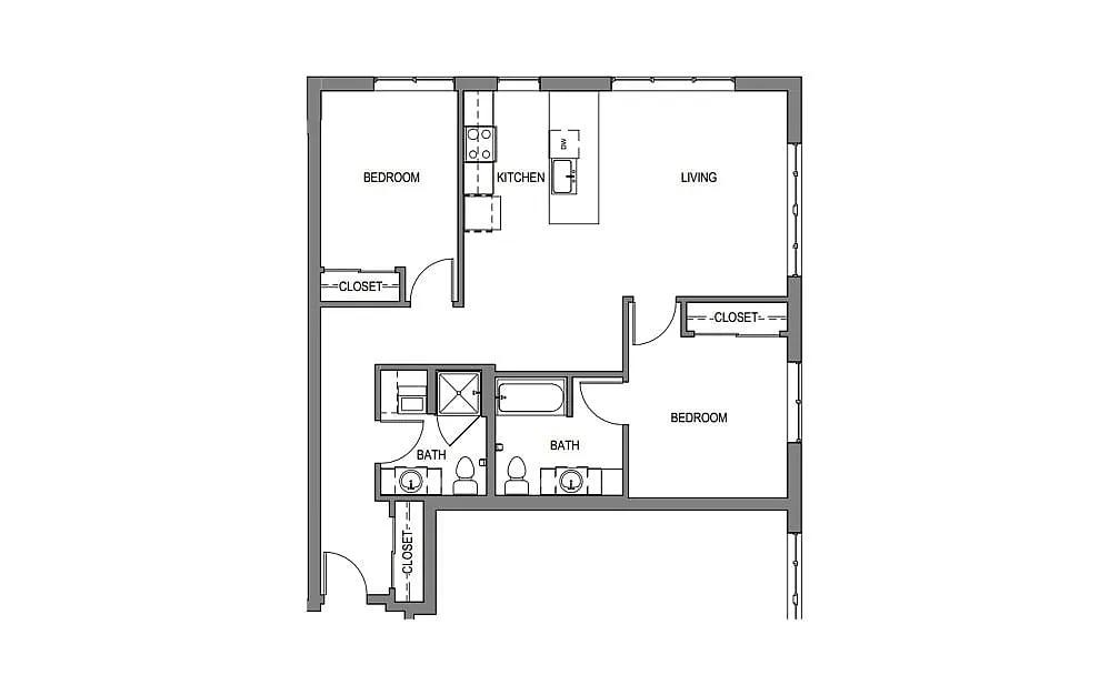 Floor plan 2 Bed/2 Bath-F3