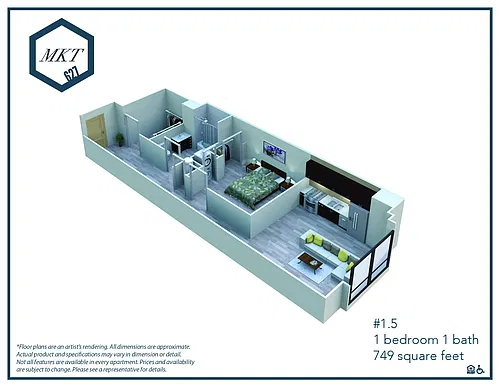 Floor plan 6271.5 Euro One Bedroom
