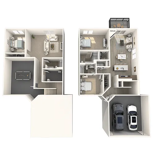 Floor plan 3 Bedroom, 3 Bath Townhome