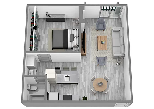 Floor plan 1 Bed 1 Bath