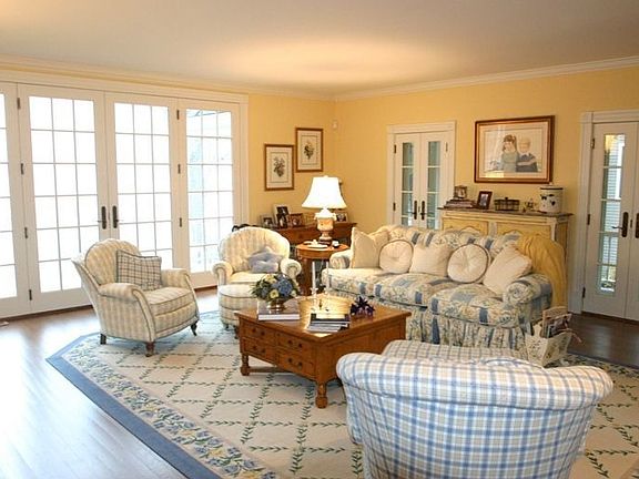 LR with banks of French doors