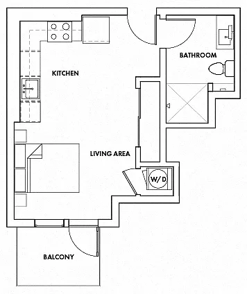 Floor plan Studio D Fedora