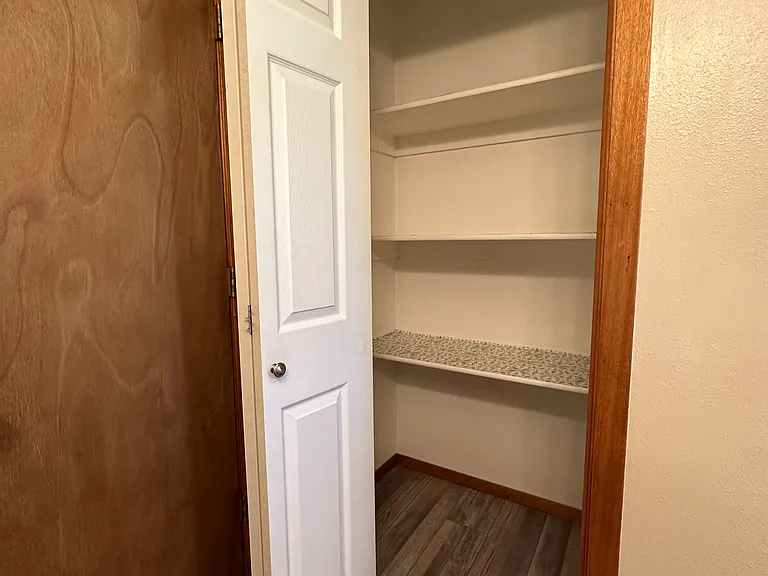 Linen closet in main level bathroom
