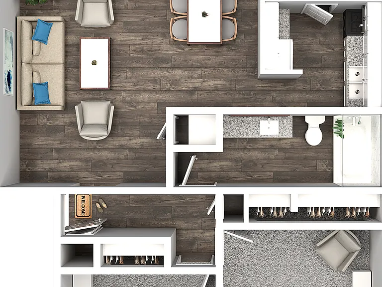 2 Bedroom 1 Bathroom 2 Bedroom 1 Bathroom
