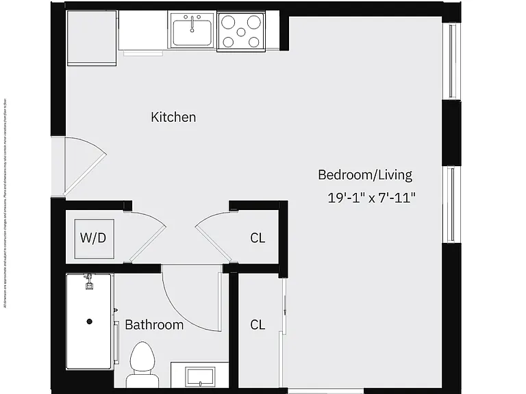 0 BED 1 BATH - A | 418 SF 0 BED 1 BATH - A | 418 SF