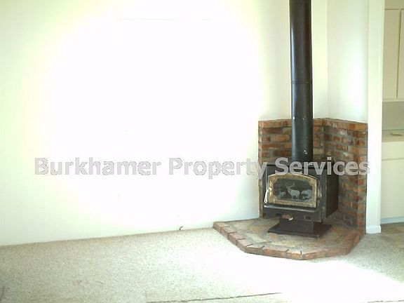 Living room with wood stove