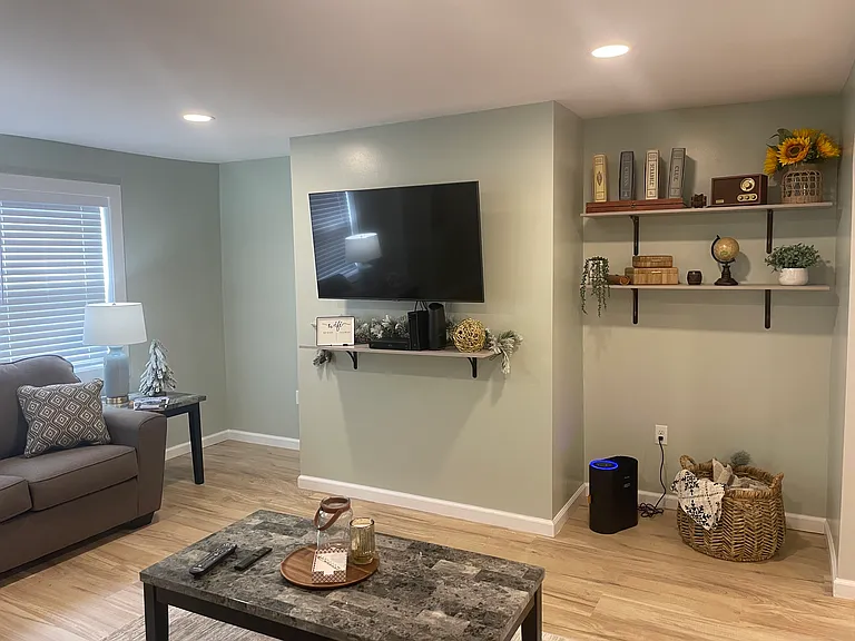Living room with cable TV