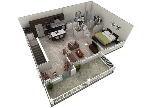 Floor plan 1 BR Grand Overlook