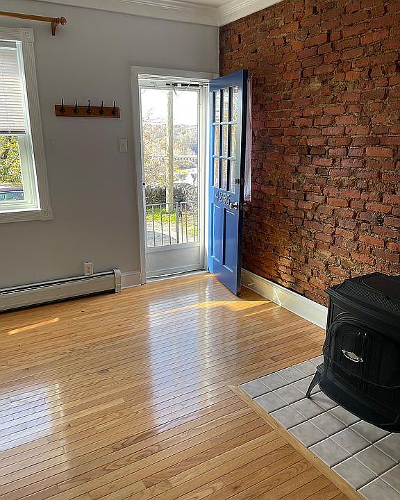Front door and living room