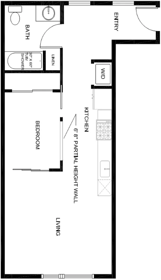 Floor plan Open 1x1 C